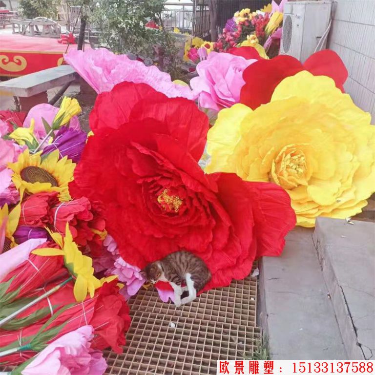 玻璃钢花篮雕塑,仿天安门花篮,花卉绢花花篮5